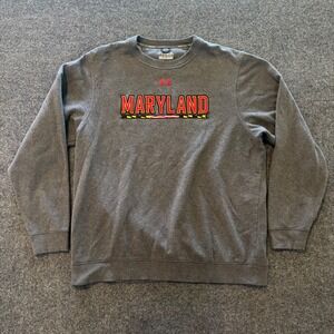 Under Armour Maryland Terrapins Sweatshirt Mens XL Grey ColdGear Loose Pullover